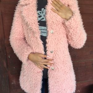 guess teddy faux fur coat